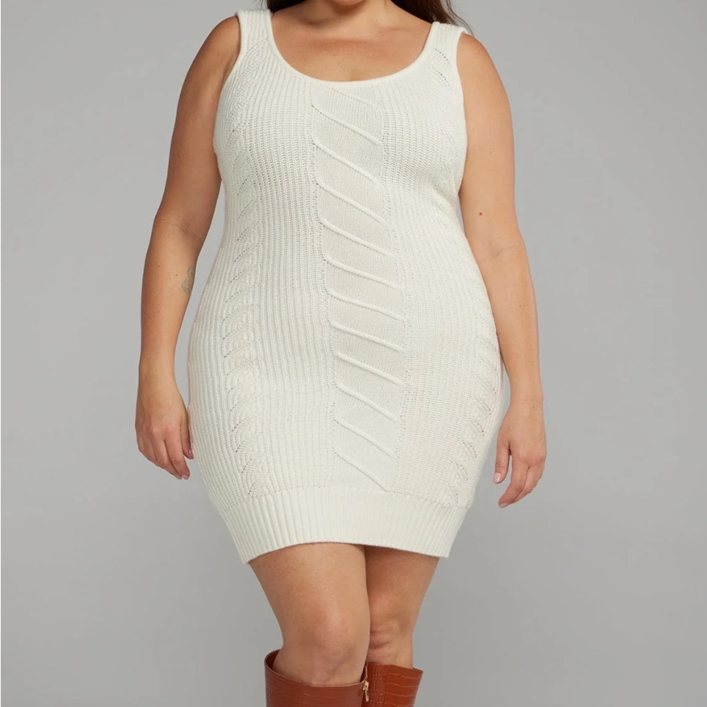 NWT Cream Sleeveless Knit Dress